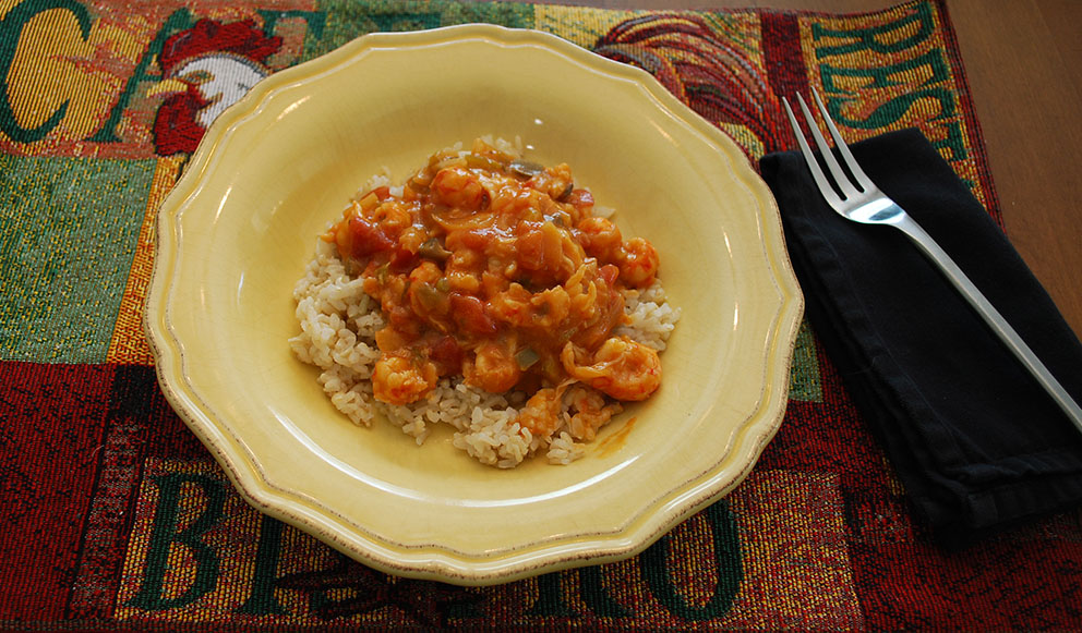 Crawdad Etouffee Served