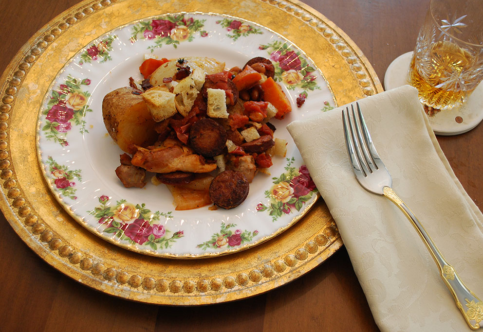 Potato Cassoulet Served